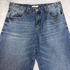 SONG Wide Leg Jeans Womens 15/32 Blue High Rise Medium Wash Denim